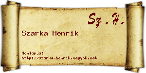 Szarka Henrik névjegykártya